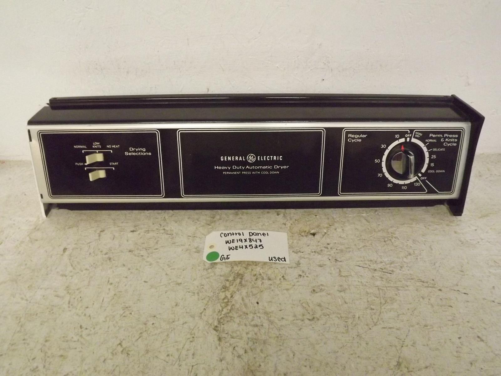 GE Dryer WE19X847 WE4X525 Control Panel Used GE Dryer WE19X847 WE4X525 Control Panel Used